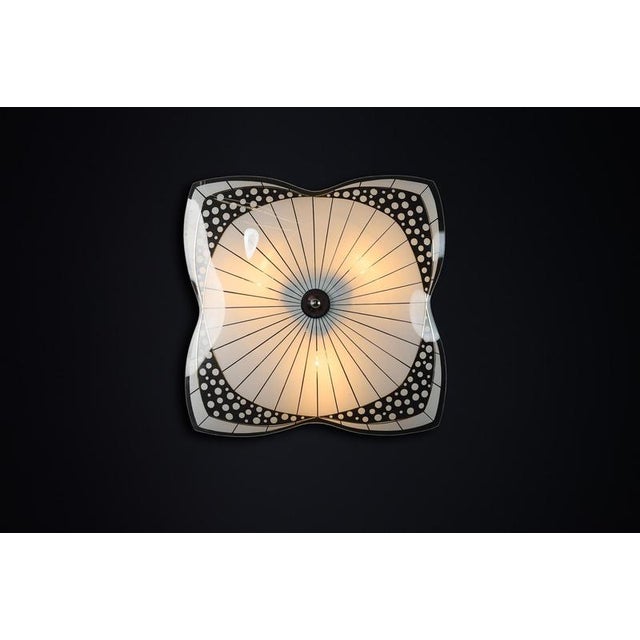 Mid-Century Modern Glass Wall Light For Sale - Image 3 of 9