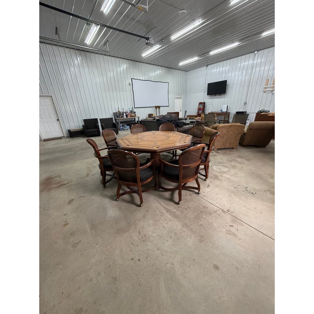 Century Furniture Maitland-Smith Poker Table With 8 Century Furniture Chairs For Sale - Image 4 of 18