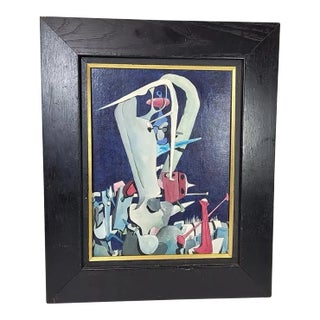 Surrealist Original Acrylic Painting by A. Ploscowe 1960s Titled " After Us" For Sale