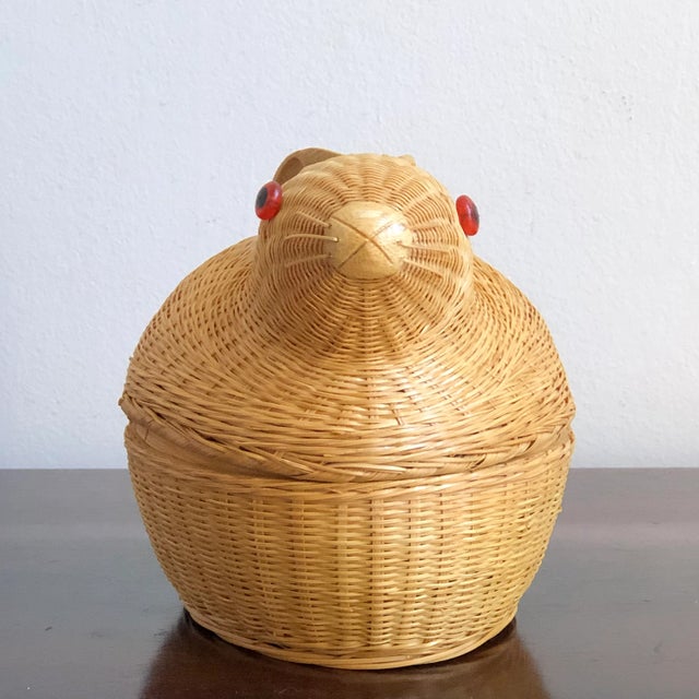 1960s Handwoven Chinese Wicker Rabbit Box For Sale In Baltimore - Image 6 of 12