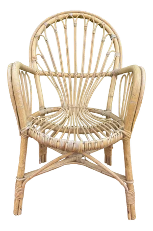 Mid-Century Dutch Rattan Armchair, 1960s