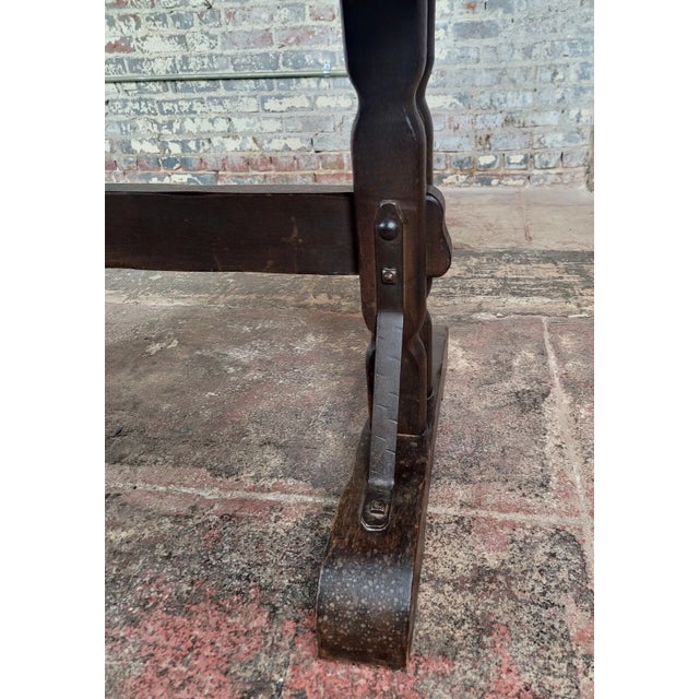 Monterey 1930s Spanish Revival Dining Trestle Table For Sale - Image 9 of 11