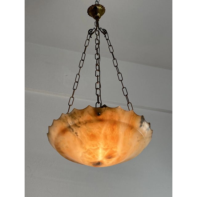Mid-Century Art Deco Pendant in Alabaster, 1940s For Sale - Image 10 of 13