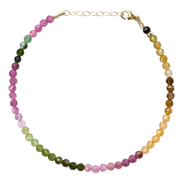 Birthstone October Rainbow Tourmaline Bracelet For Sale