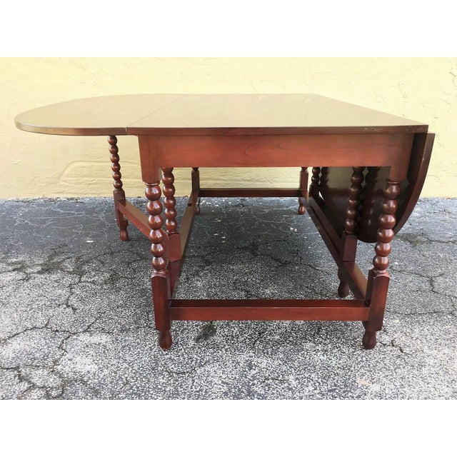 American Sheraton Cherry Acanthus Carved Drop-Leaf Table, Circa 1820 For Sale - Image 4 of 12