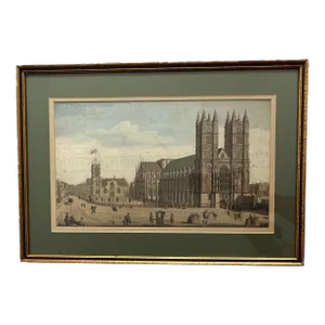 18th Century Hand-Colored Engraving - Westminster Abby & St. Margaret's Church John Bowles