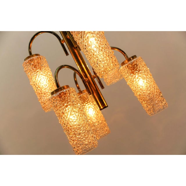 Brass and Amber Bubble Glass Ceiling Lamp, Germany, 1960s For Sale - Image 15 of 17