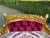 Late 20th French Louis XVI Gold Beech Red Velvet Settee For Sale - Image 10 of 14