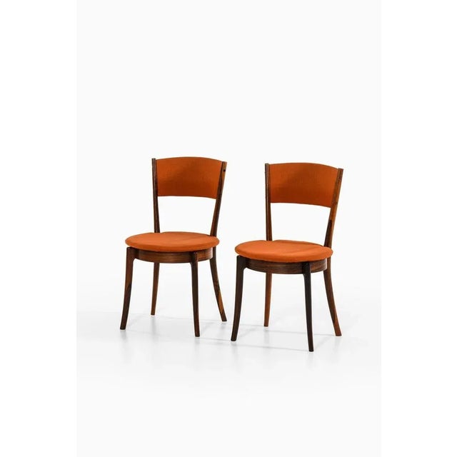 Set of 8 Dining Chairs in Rosewood and Original Fabric, 1960's Additional Information: Material: Rosewood and original...