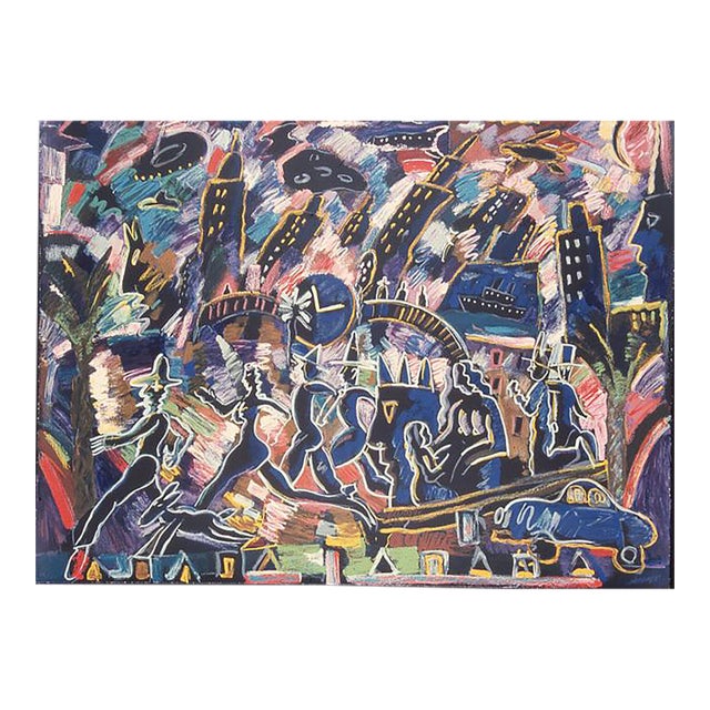 Carlos Almaraz (Chicano Art) Clock Struck Three, 1989 Hand Printed Silkscreen For Sale
