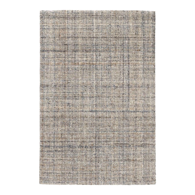 Dash & Albert by Annie Selke Harris Blue/Brown Micro Hooked Wool Rug, 3' x 5' For Sale