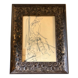 1950’s Original Abstract Marker Drawing Fancy Martin Aborn Tabletop Frame For Sale