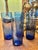 Vintage Hand-Blown Cobalt Blue Swirl Highball Glasses – Set of 4 For Sale - Image 4 of 10