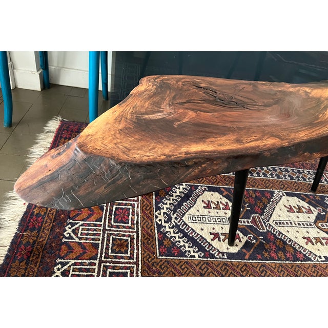Live Edge Coffee Table Organic Mid Century Style For Sale - Image 9 of 9