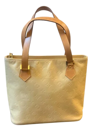 2002 Louis Vuitton Beige, Gold Vernis Patent Leather Houston Hand-Bag