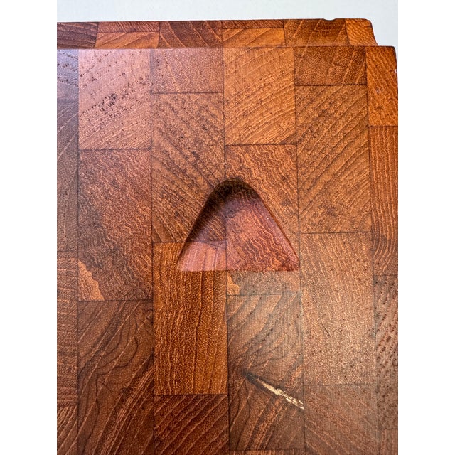 Chestnut Mid 20th Century Danish Modern Digsmed End-Grain Teak Board, Denmark For Sale - Image 8 of 9
