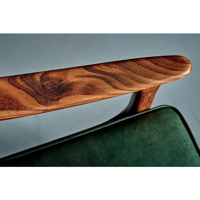 Highback Lounge Chair in Teak and Green Leather from Arne Hovmand-Olsen, 1960s For Sale - Image 10 of 15