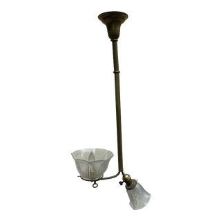 Vintage 1910s Miller Gas Electric J-Light Fixture For Sale