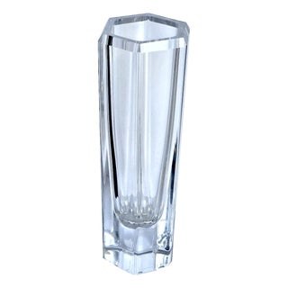 1970s Kosta Boda Crystal Colonna Vase Designed by Bengt Edenfalk, Signed For Sale