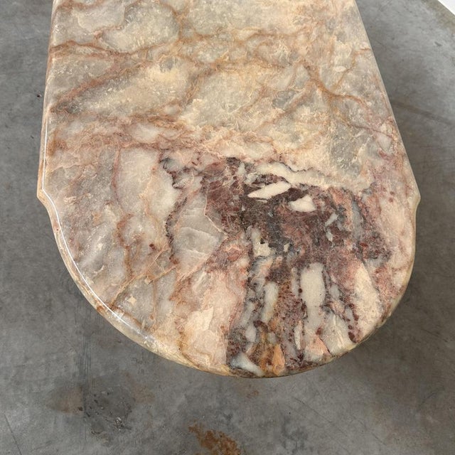 Late 20th Century Classic Fior di Pesco Marble Coffee Table, Italy, 1970s For Sale - Image 5 of 13