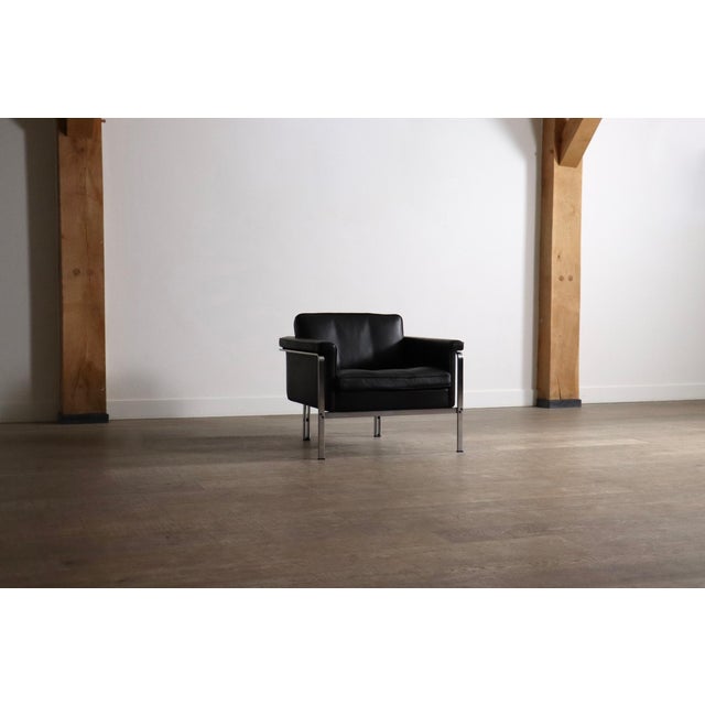 Mid-Century Modern Vintage Model 6912 Lounge Chair in Black Leather by Horst Brüning for Kill International, Germany, 1967 For Sale - Image 3 of 13
