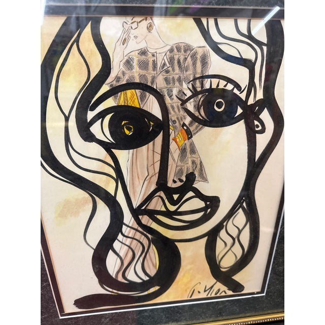 1970s Peter Keil Original Abstract Fashion Painting For Sale In Atlanta - Image 6 of 6
