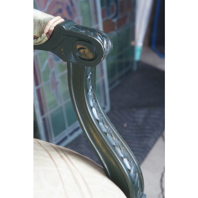 Mid 20th Century 2 Drexel Heritage French Louis XVI Fauteuil Balloon Back Neoclassical Arm Chairs - Set of 2 For Sale - Image 9 of 12