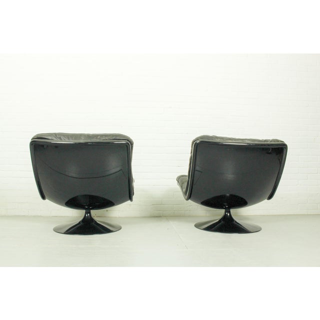 Animal Skin Vintage Dutch F978 Swivel Chairs by Geoffrey Harcourt for Artifort, 1970s, Set of 2 For Sale - Image 7 of 13