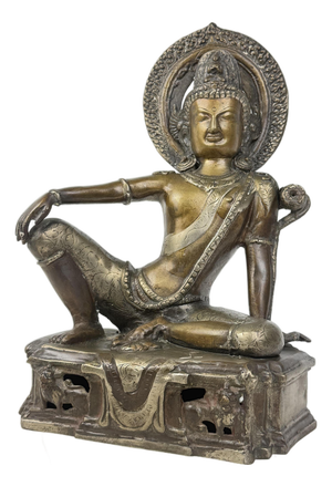 Nepalese Artist, Buddhist Deity Statue of Indra, 1890s-1910s, Bronze