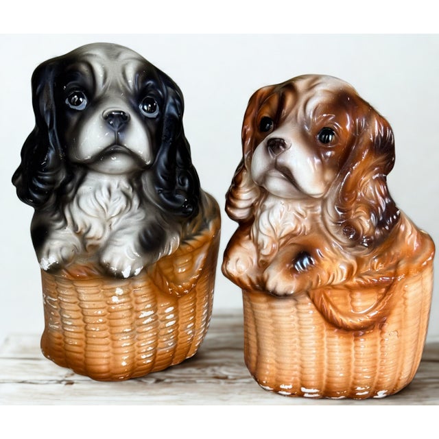 Boho Chic Made in Japan Mid-Century King Charles Spaniel Figures - A Pair For Sale - Image 3 of 15