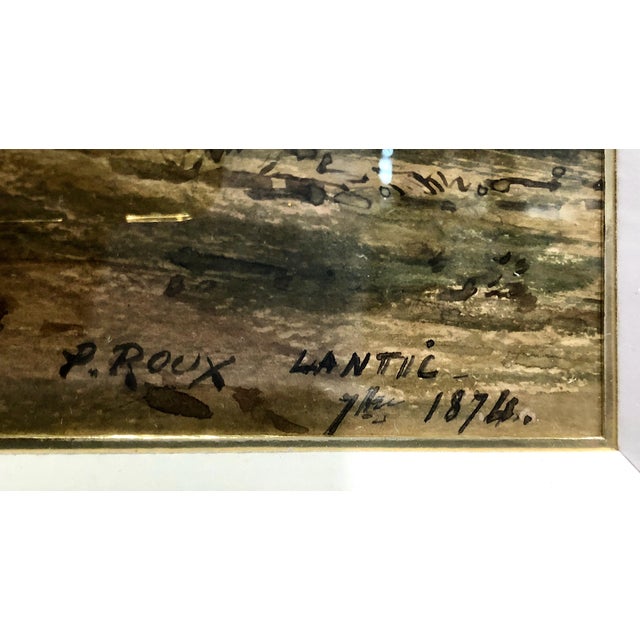 19th-Century French Impressionist Landscape in Watercolor by Paul Roux (1845–1918) For Sale - Image 4 of 5