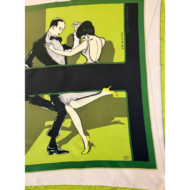 Textile HERMÈS SWINGING saint-GERMAIN Silk Scarf designed by Jean Louis Clerc and Anamorphee 2007 For Sale - Image 7 of 10