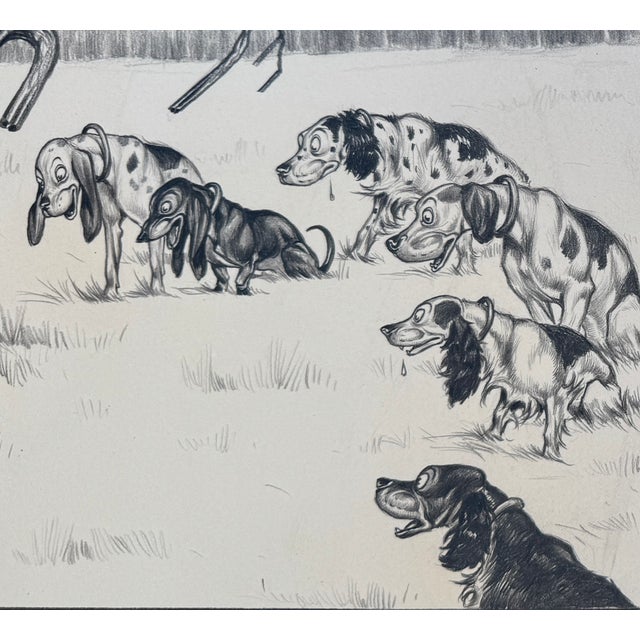 Framed Original Illustration, Humorous Hunting Scene, Palm Beach Artist Vincenzo Zito, 1950s For Sale - Image 4 of 8