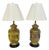 Pair of Frederick Cooper Yellow-Green Glazed Ceramic Table Lamps, Vintage Mid-Ce For Sale