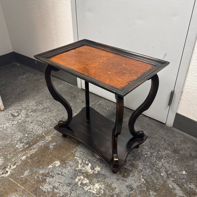 Traditional Acquisitions by Henredon Stuart Burl Wood Side Table For Sale - Image 3 of 12