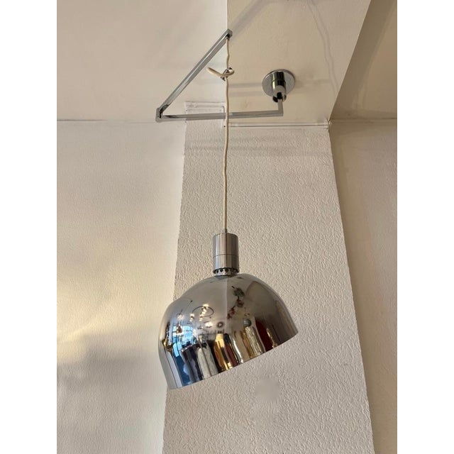 Adjustable and Articulated Chandelier in Chromed Steel by Franco Albini for Sirrah, Italy, 1969 For Sale - Image 9 of 9
