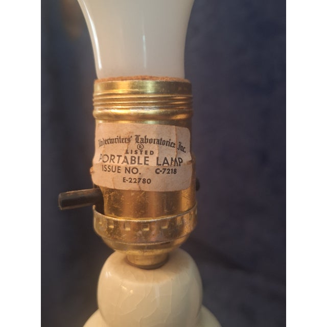Vintage Cream Ceramic Table Lamp For Sale - Image 13 of 13