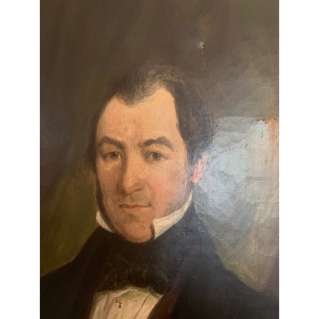 Brown Early 19th Century English School Portraits on Canvas - a Pair For Sale - Image 8 of 13