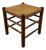 Oak Stool with Rush Seat, 1950s-1960s For Sale