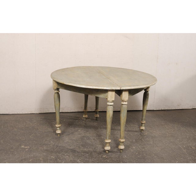 Swedish Antique Painted Demi-Lune Tables - A Pair For Sale - Image 4 of 13