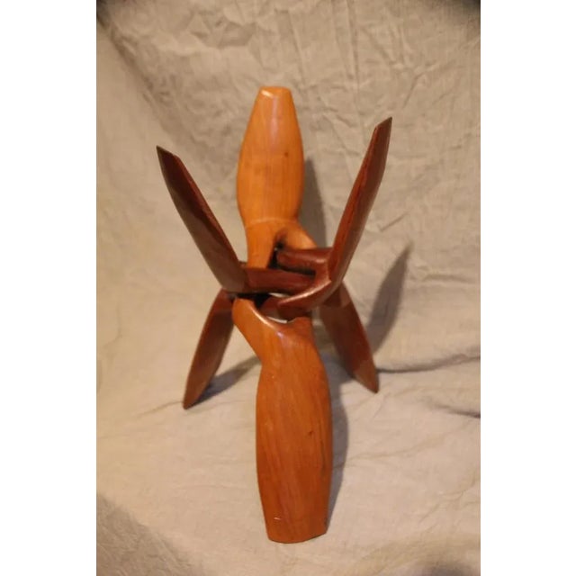 African Tribal Tripod Folding End Table Base in Wood, 1960s-1970s For Sale - Image 4 of 12