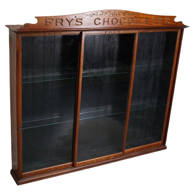 Late 19th Century Chocolate Mahogany Shop Display Cabinet or Vitrine For Sale
