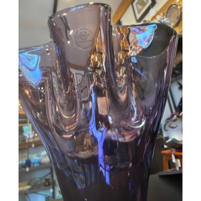 Lenox Lenox Organics Purple Art Glass Vase For Sale - Image 4 of 9