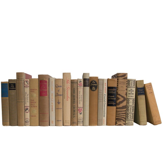 Transitional Decorative Books - Vintage Driftwood Books - Tan Books By The Foot For Sale - Image 3 of 3