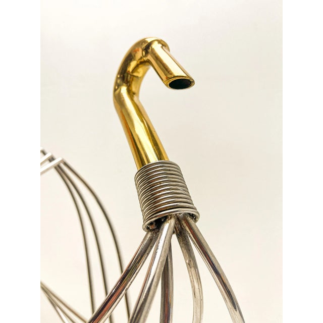 Regency Magazine Rack Swan in Chrome and Brass, 1970s For Sale - Image 4 of 10