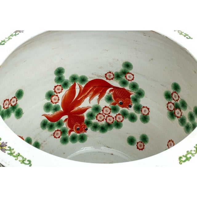 Black Chinese Famille Noir Porcelain Fish Bowls, Pair For Sale - Image 8 of 16
