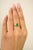 Egyptian Revival 18 Karat Gold Emerald Solitaire Ring Size 6.5 For Sale - Image 4 of 12