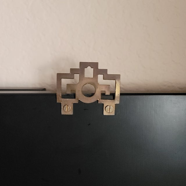 Wood Vintage Chinese Set of 6-Panel Wall Hanging Hand-Painted Landscape With Still Life For Sale - Image 7 of 12