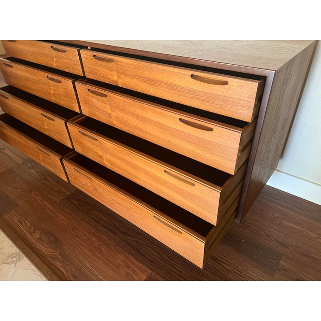 1960s 1960s Ib Kofod‑Larsen for Povl Dinesen PD‑Series Teak 8‑Drawer Dresser — Scarce Danish Cabinetmaker Edition For Sale - Image 5 of 12