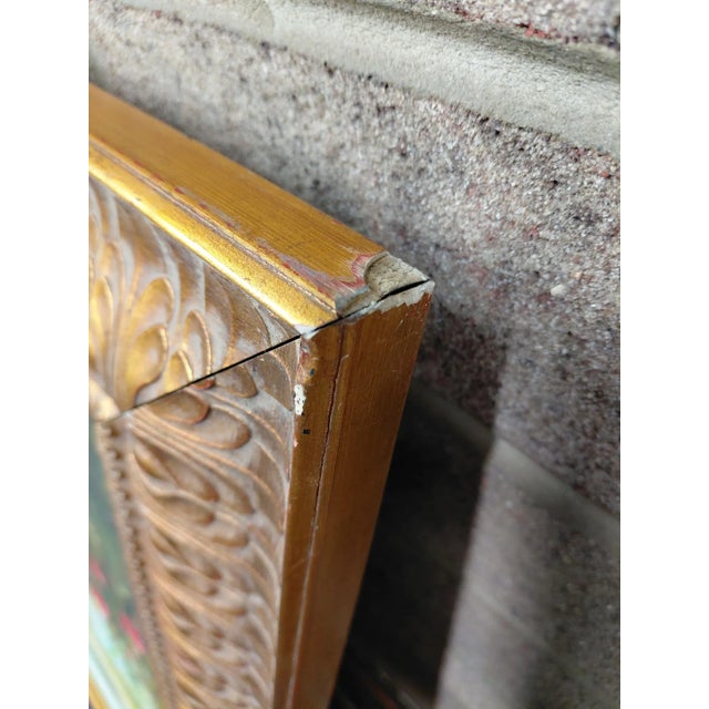 Red Late 20th Century Framed Signed Vera Oxley Floral Estuary Oil on Canvas For Sale - Image 8 of 8